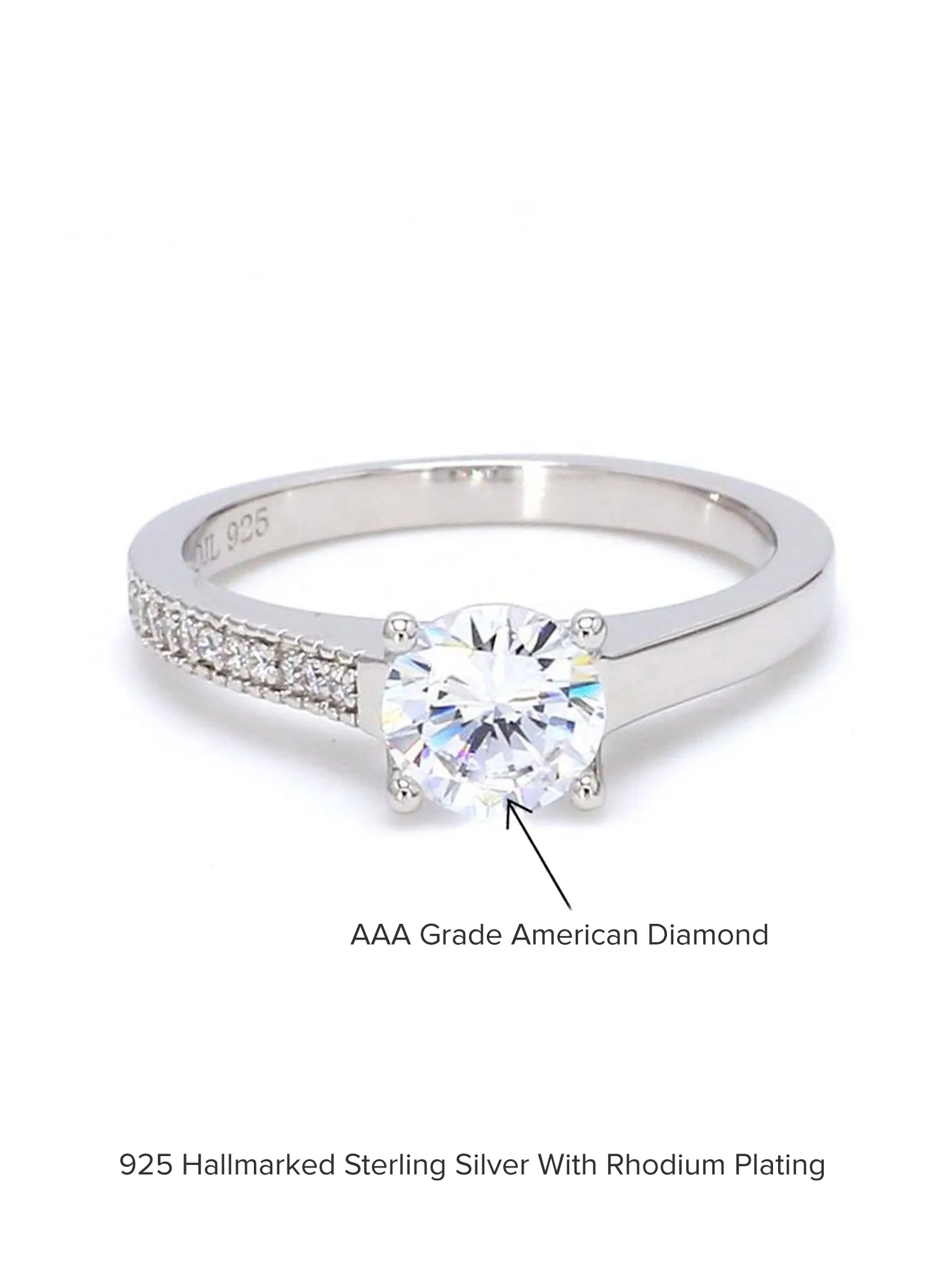 1.5 Carat Solitaire Ring American Diamond