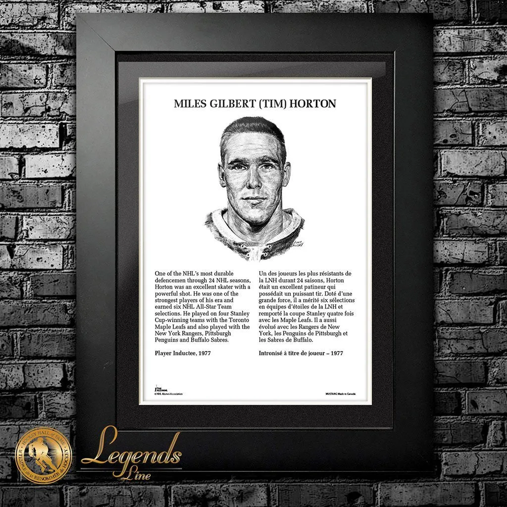 1977 Tim Horton - NHL Legends 12x16 Frame