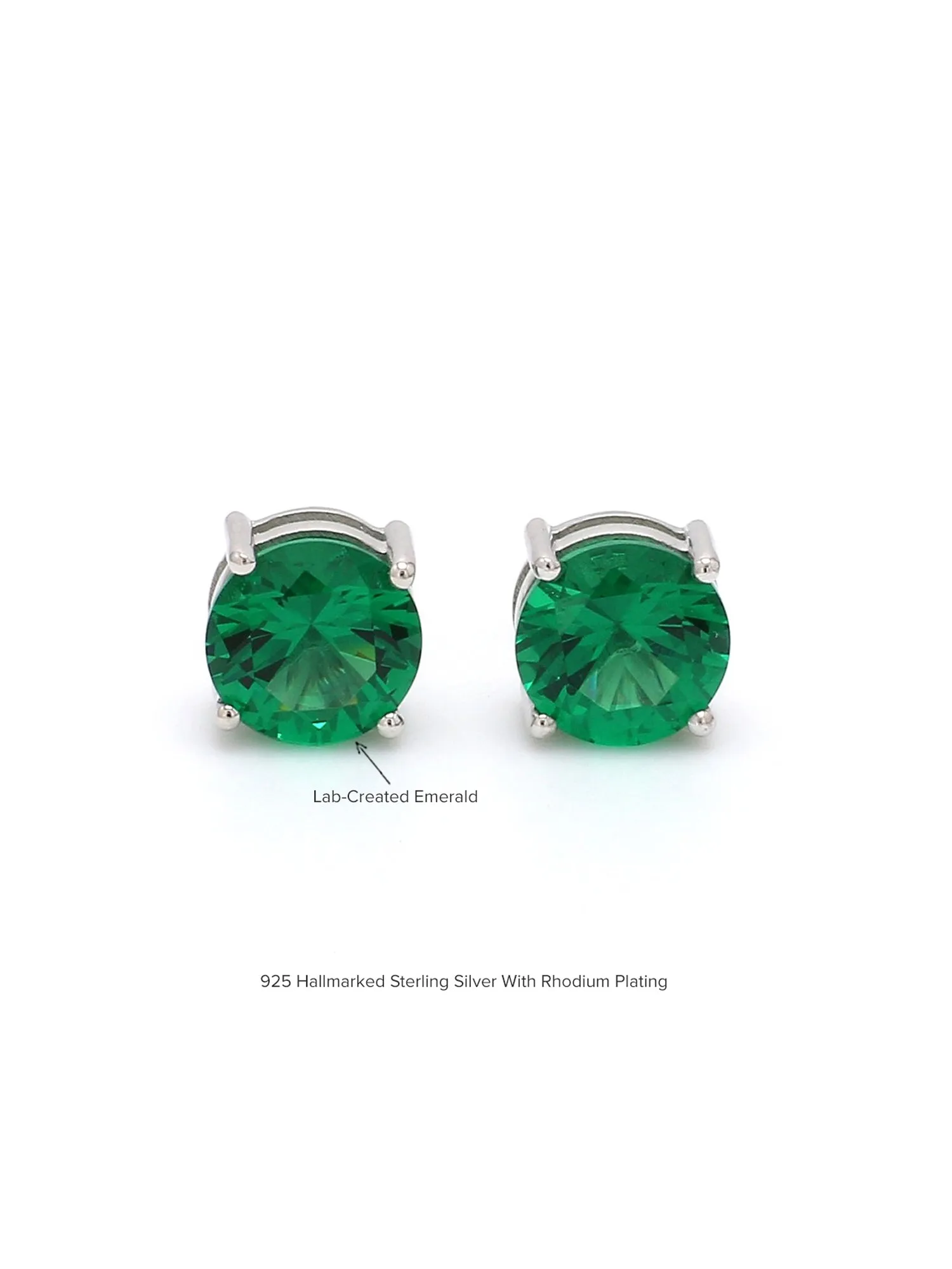 2 Carat Emerald Earrings Studs For Women