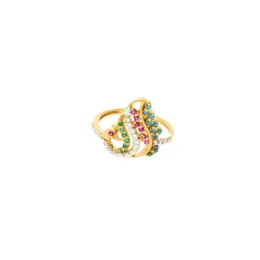 22K Gold & Gemstone Elegant Peacock Ring