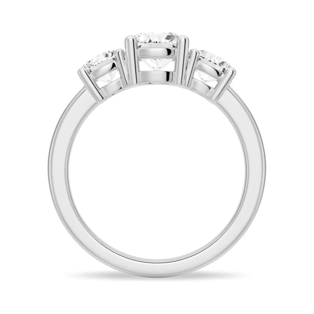 3 Stone Shared Prong Set Moissanite Anniversary Band