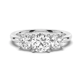 3 Stone Shared Prong Set Moissanite Anniversary Band