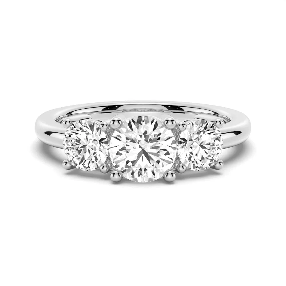 3 Stone Shared Prong Set Moissanite Anniversary Band