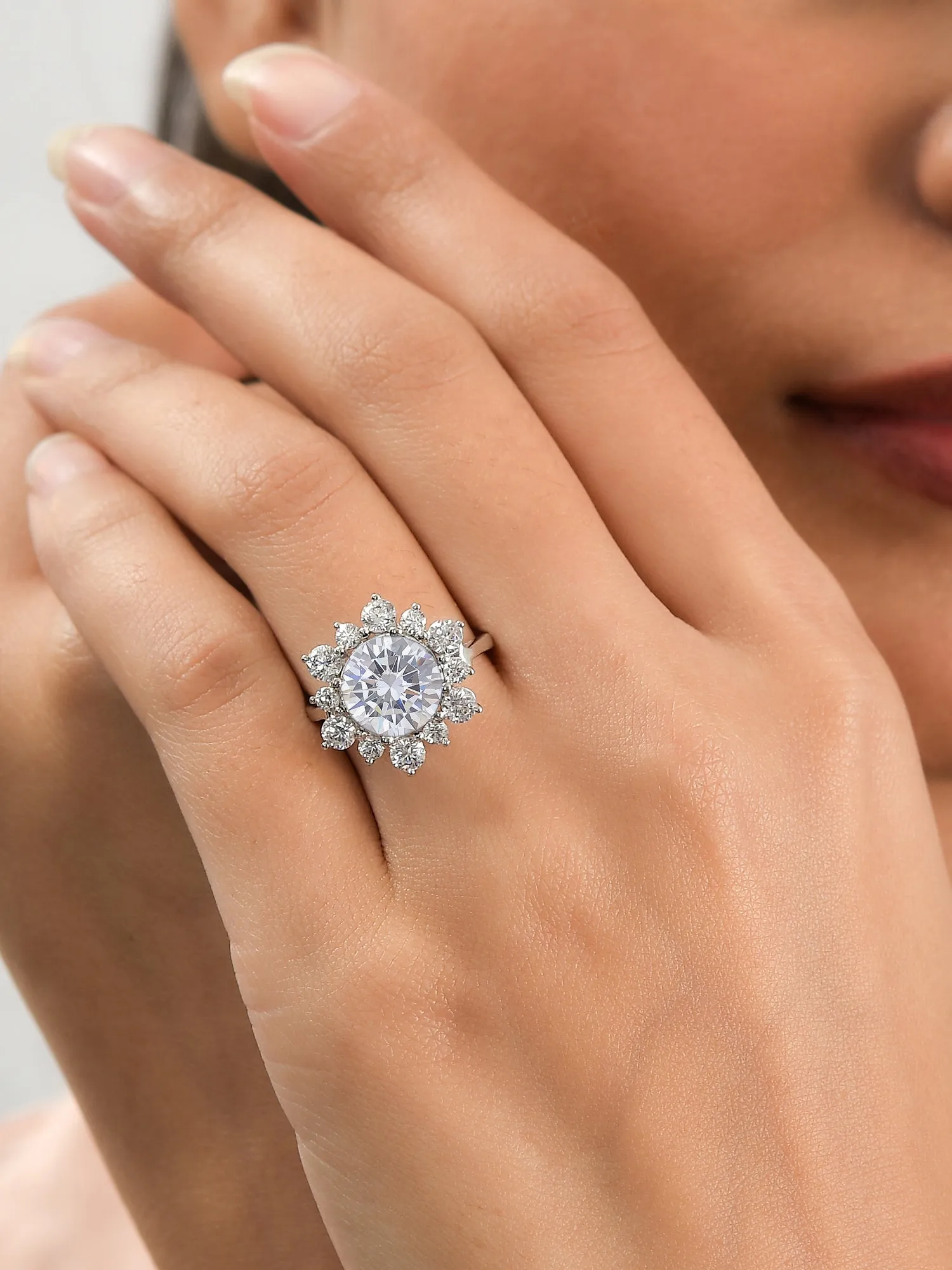 3.5 Carat American Diamond Flowery Ring