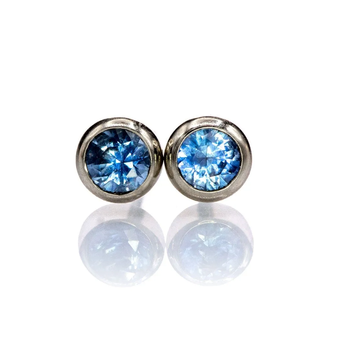 3mm Blue Montana Sapphire Martini Bezel Stud Earrings