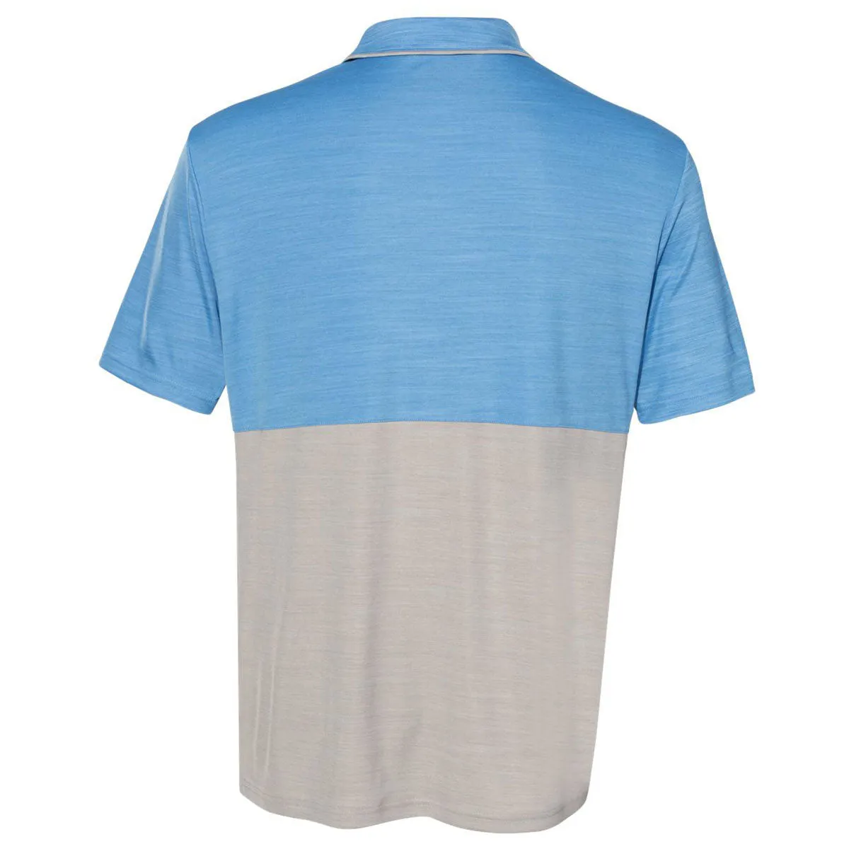 adidas Men's Lucky Blue/Mid Grey Melange Colorblock Sport Polo