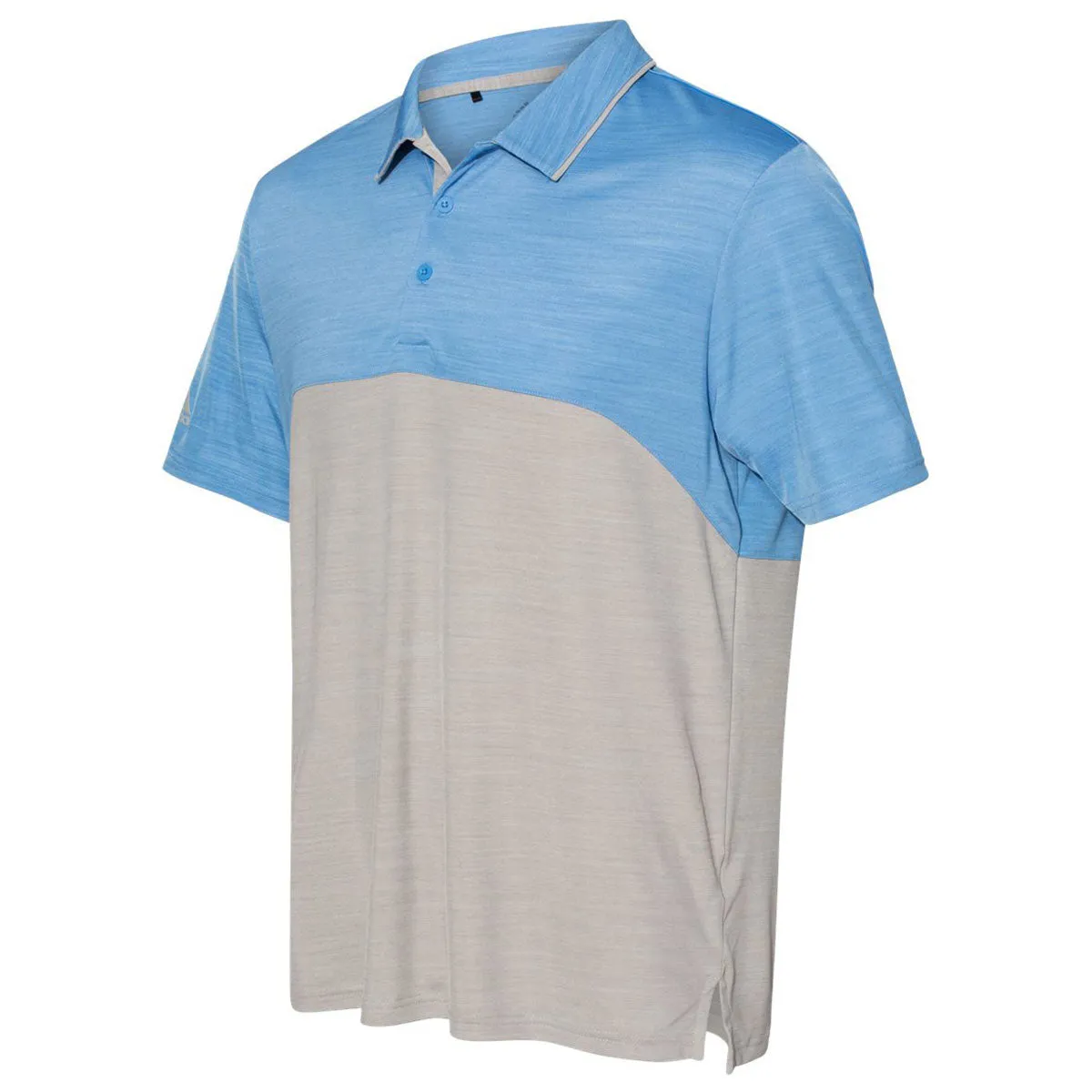 adidas Men's Lucky Blue/Mid Grey Melange Colorblock Sport Polo