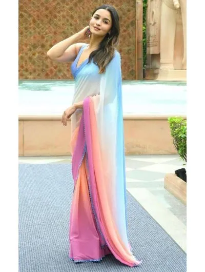 Alia Bhatt Bollywood Georgette Saree