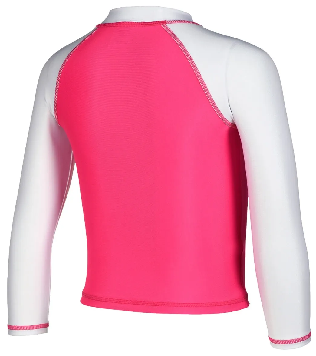 Arena Kids' Friends Long Sleeve Rashguard (Toddler, Little Kid) Freak Rose/White