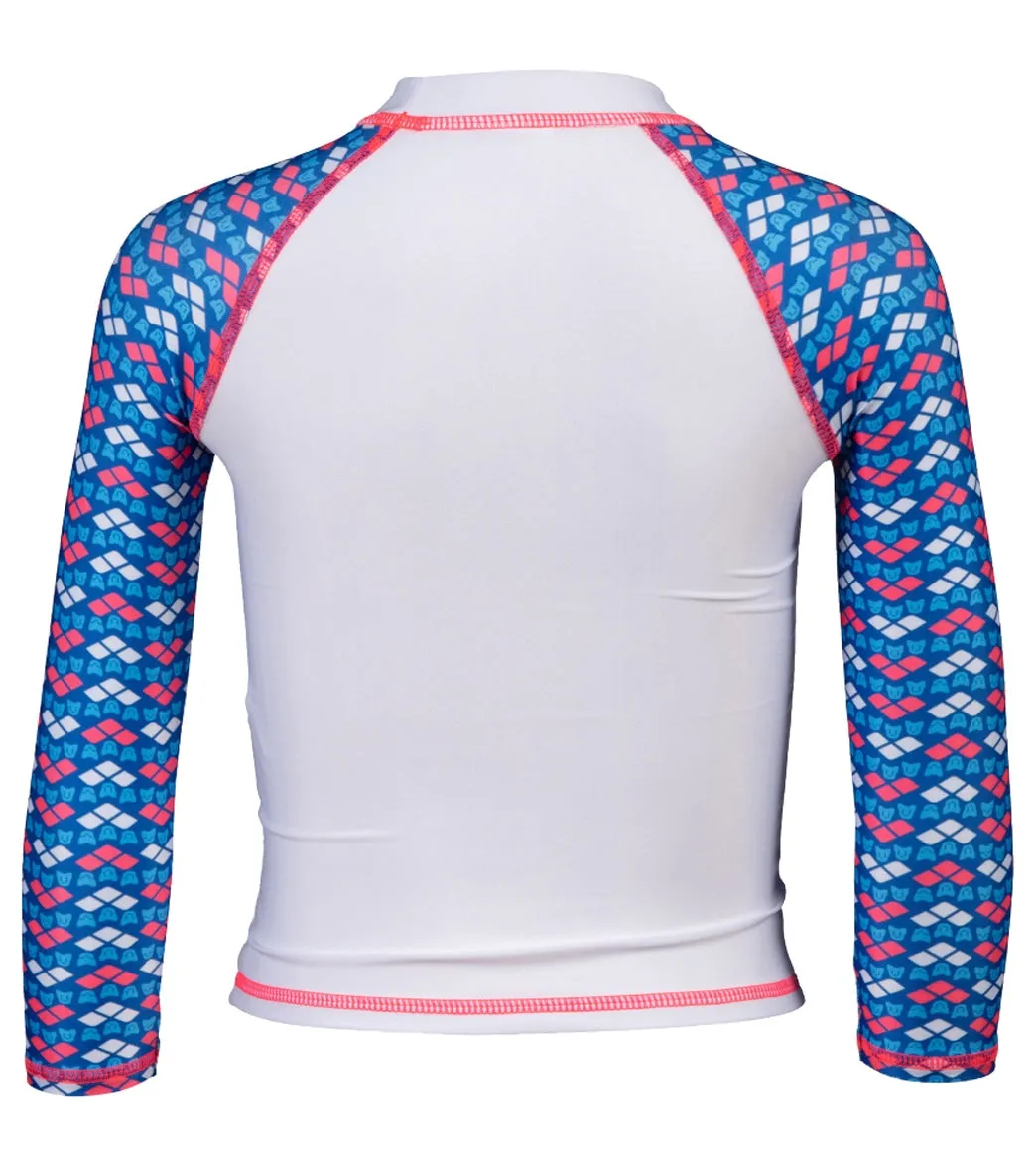 Arena Kids' Friends Long Sleeve Rashguard (Toddler, Little Kid) White/Multi