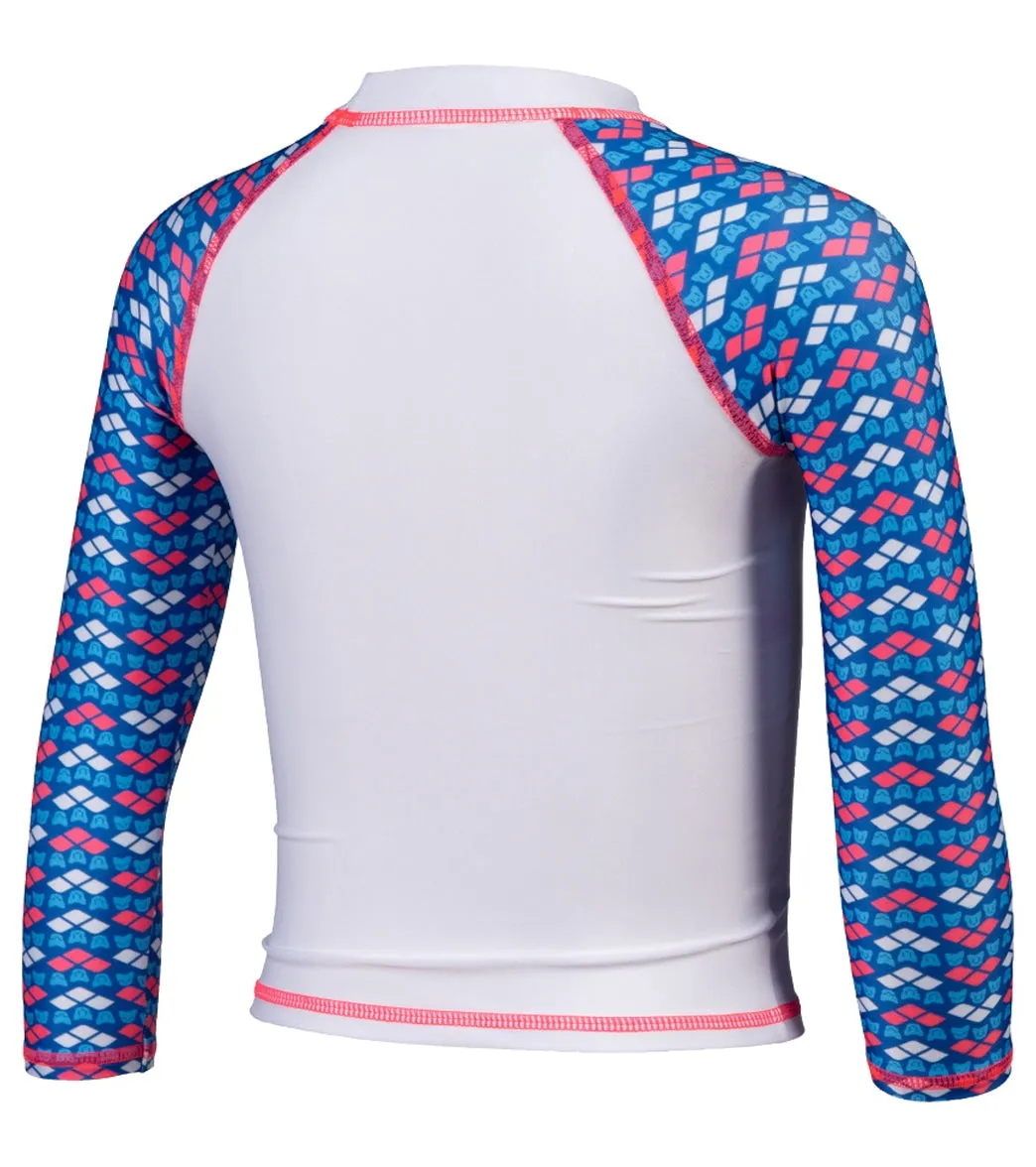 Arena Kids' Friends Long Sleeve Rashguard (Toddler, Little Kid) White/Multi