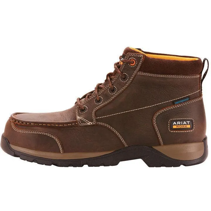 Ariat Men's Edge LTE Chukka 6" Comp Toe Western Work Boot- Brown - 10024953