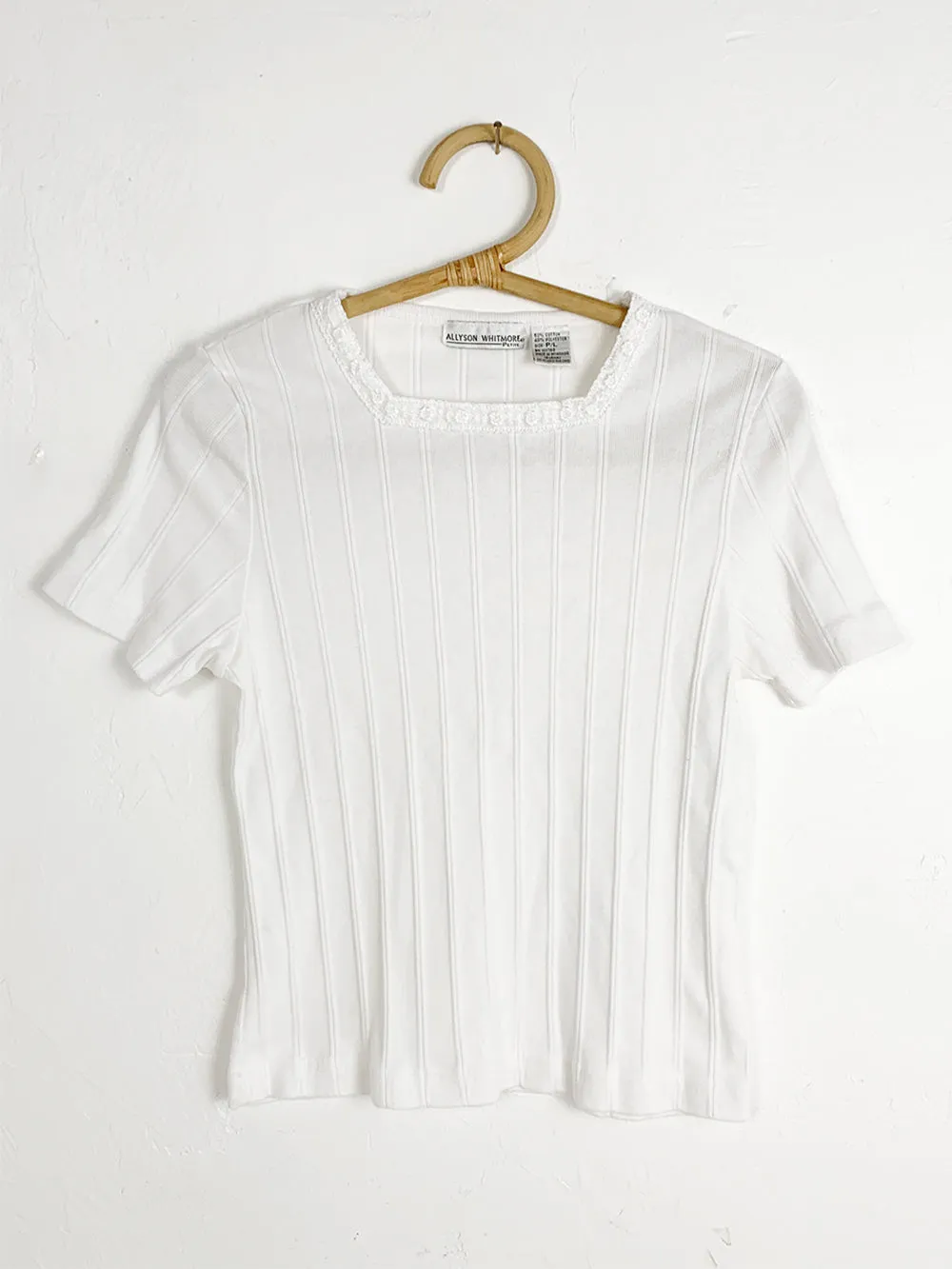 AW Ribbed White Baby Tee