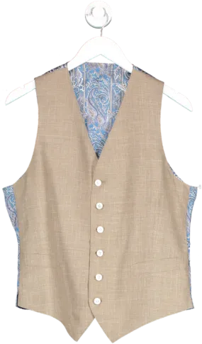 Beige Waistcoat With Paisley Back UK L