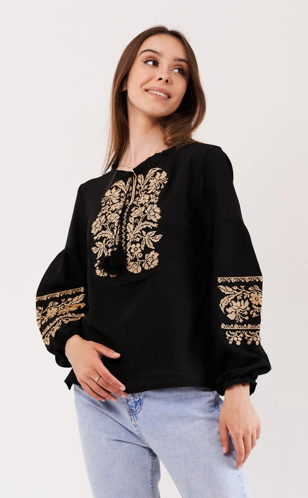 Black Chiffon Women's Blouse