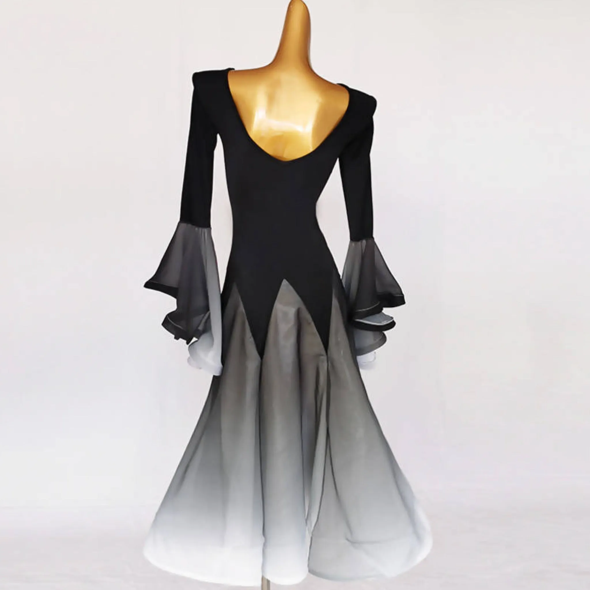 Black Grey Degrade Standard Dancewear Dress