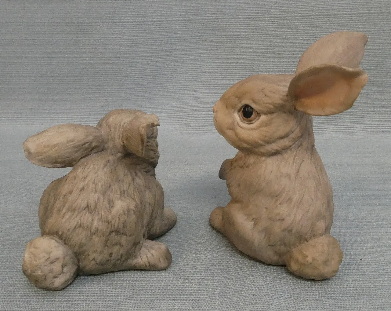 Boehm Rabbit at Rest and Sitting Rabbit Figurines