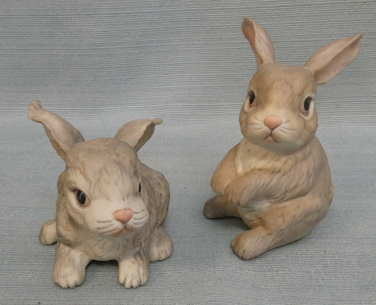 Boehm Rabbit at Rest and Sitting Rabbit Figurines