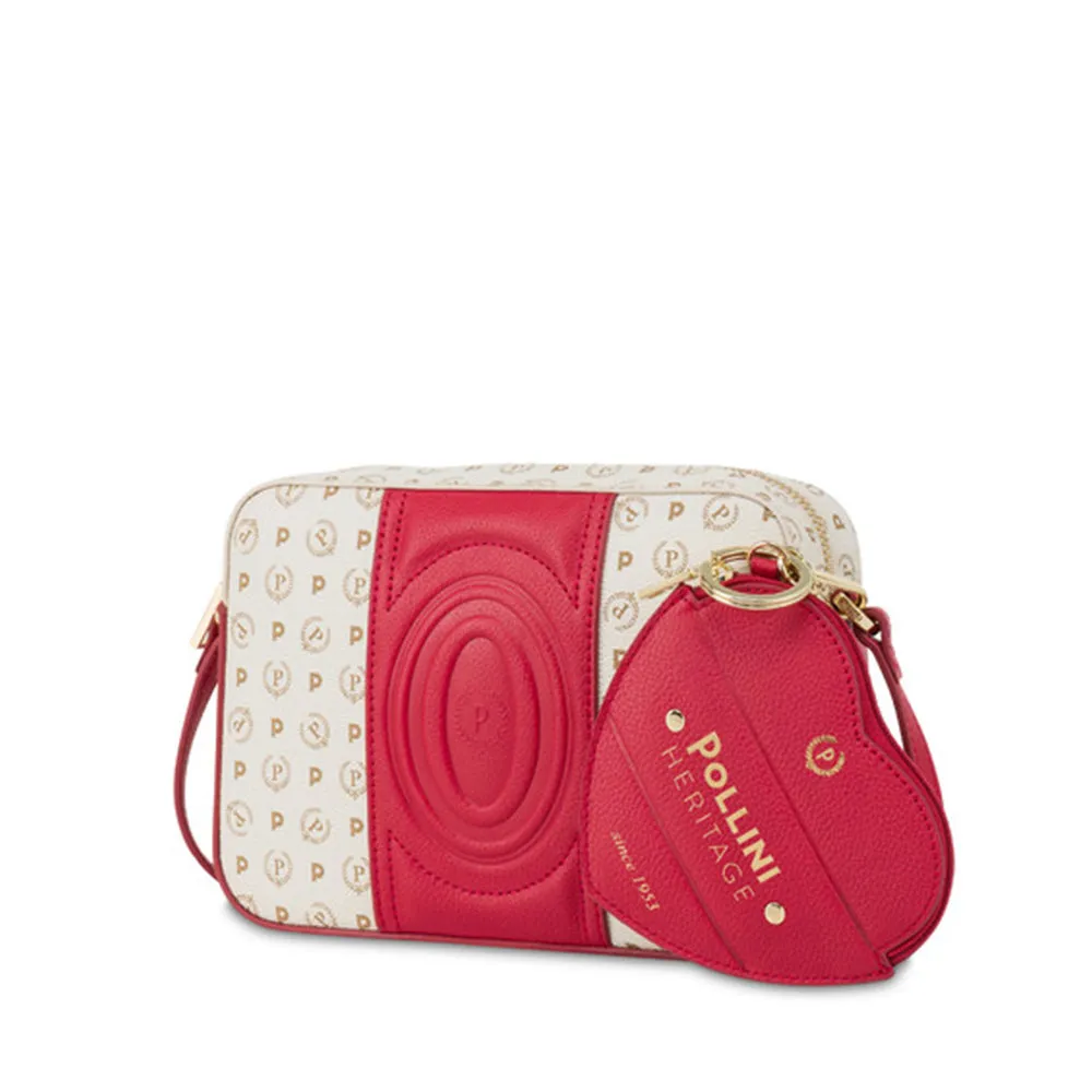 Borsa Donna a Tracolla POLLINI Linea Heritage 70th Anniversary Avorio e Rosso