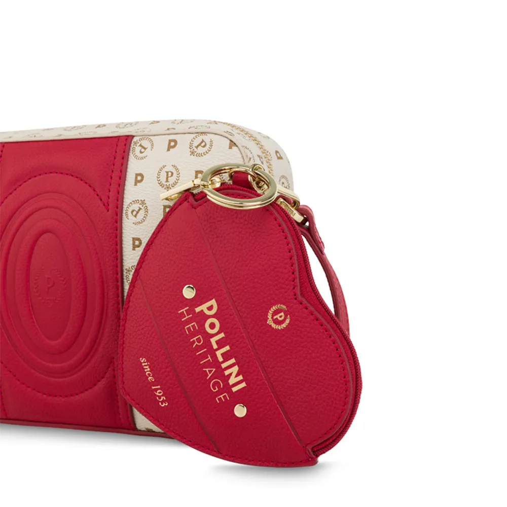 Borsa Donna a Tracolla POLLINI Linea Heritage 70th Anniversary Avorio e Rosso