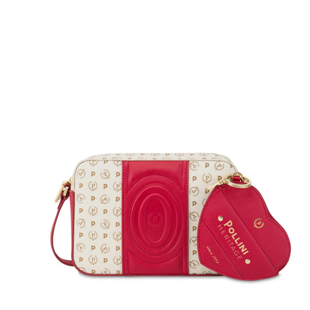 Borsa Donna a Tracolla POLLINI Linea Heritage 70th Anniversary Avorio e Rosso