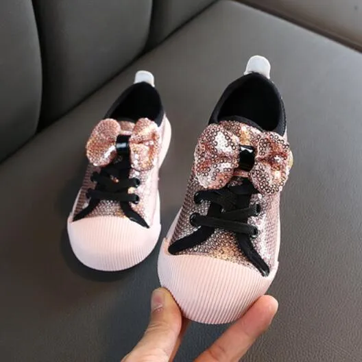 Bow Sequin Girls Shoes