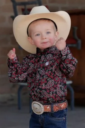 Boy's Cinch MATCH DAD PAISLEY PRINT BUTTON-DOWN WESTERN SHIRT