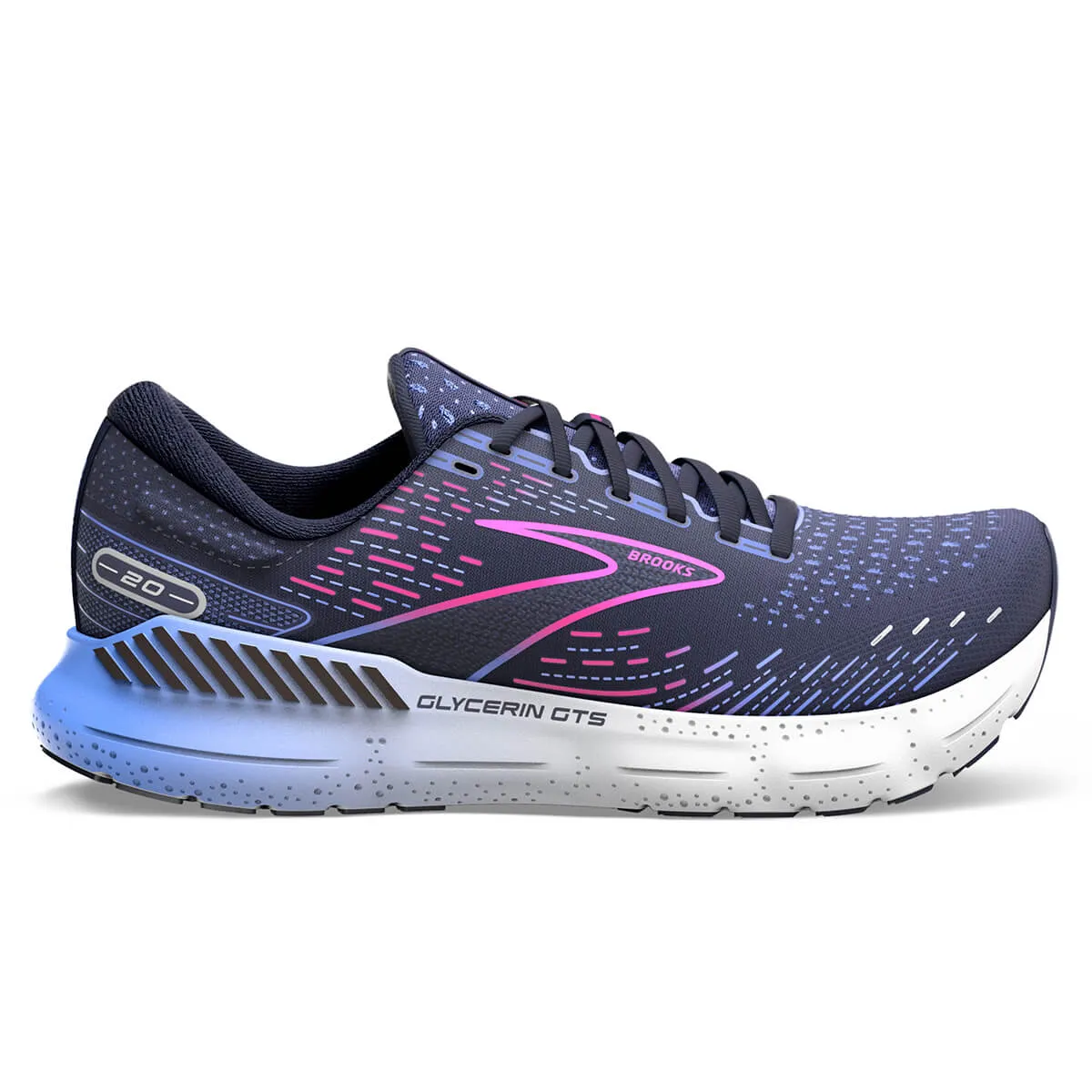 Brooks Glycerin GTS 20 Womens | Peacoat/blue/pink