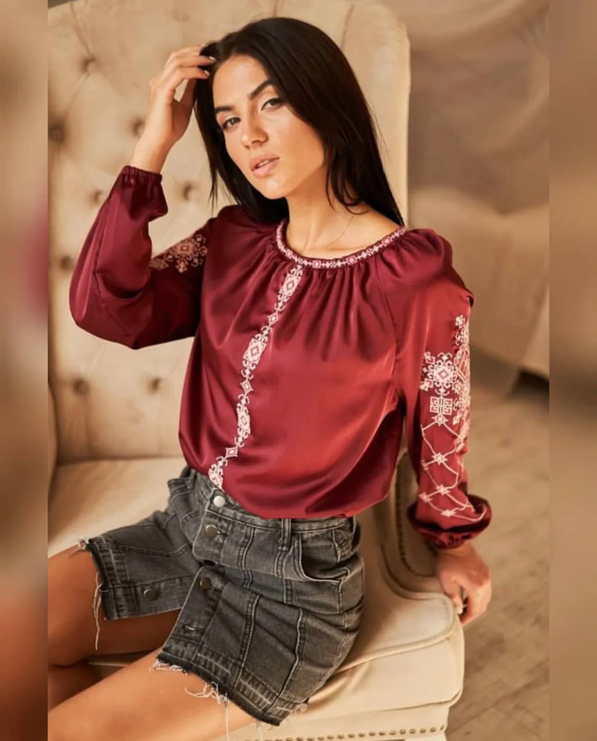 Burgundy Blouse “Margo”