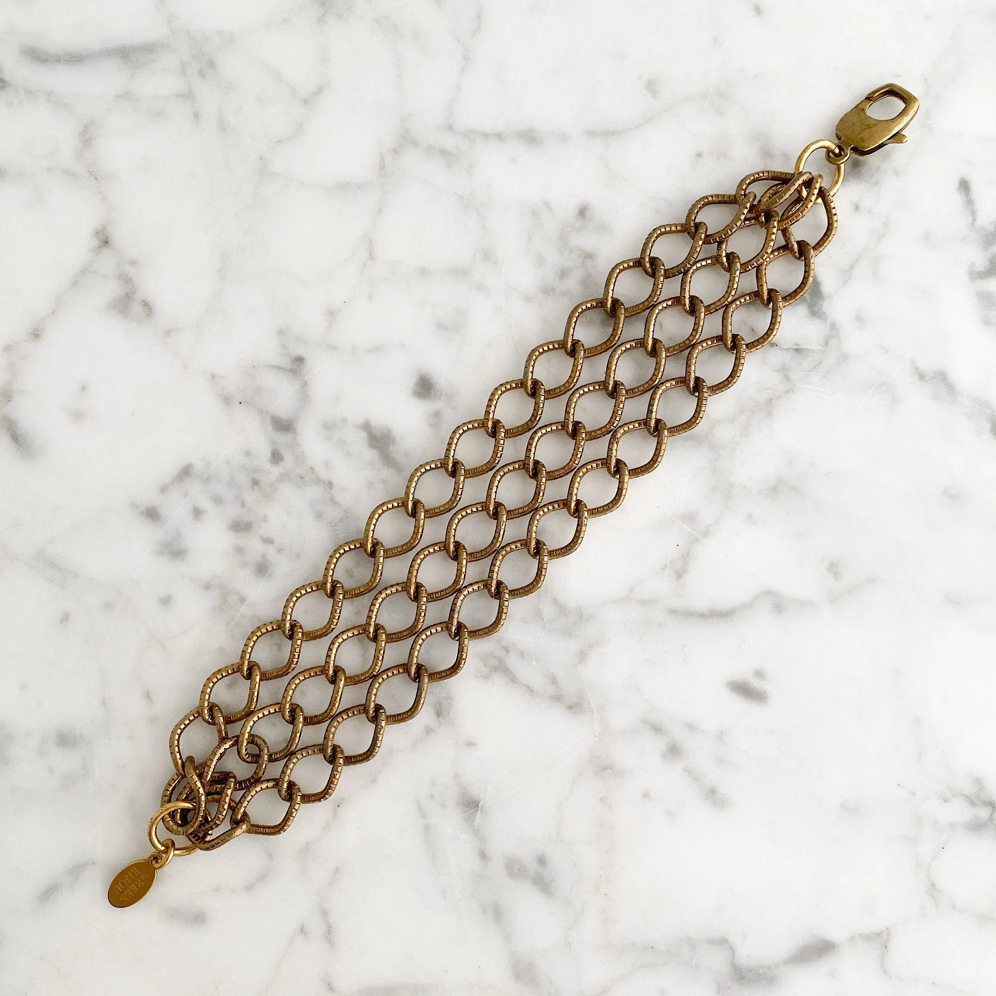 CAGNEY brass multi chain bracelet