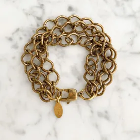 CAGNEY brass multi chain bracelet