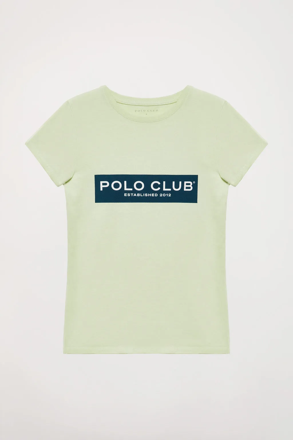 Camiseta verde con print en block Polo Club