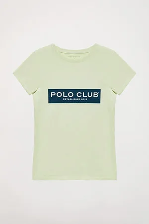 Camiseta verde con print en block Polo Club