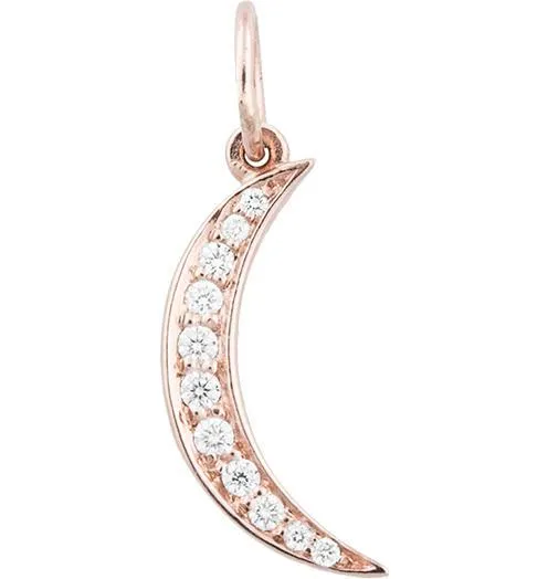 Crescent Moon Mini Charm Pavé Diamonds