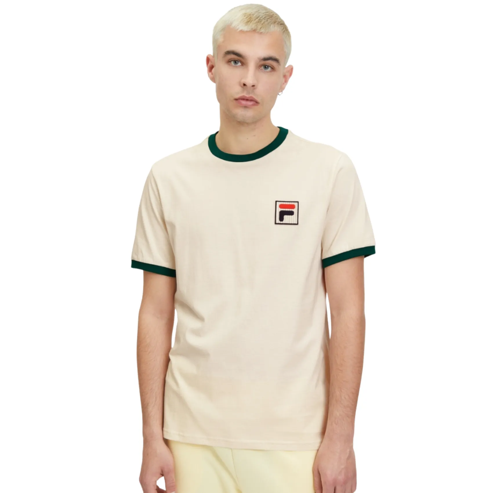 Crew Neck Laz Tee - Antique White/Aventurine