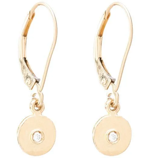 Dangle Disk Earrings With Diamond