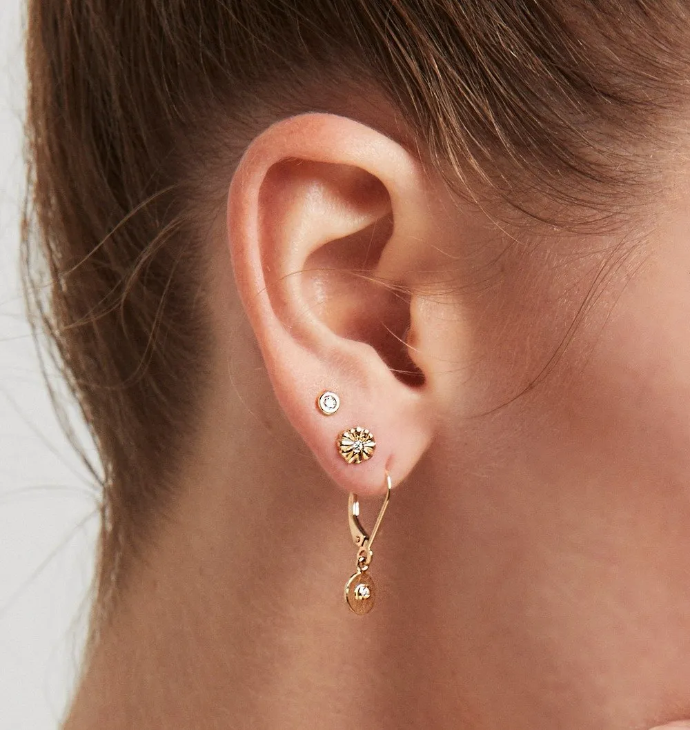 Dangle Disk Earrings With Diamond