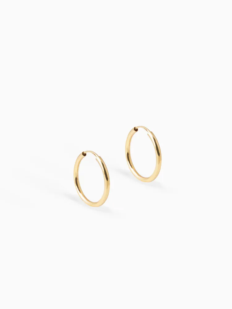 Earring Facet 20 mm 14kt Solid Gold