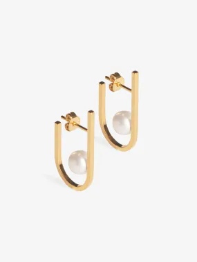 Earring Rivet Pearl 14kt Solid Gold