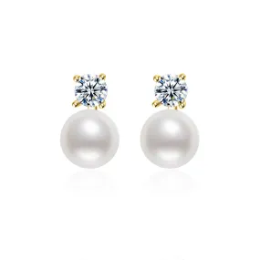 Elegant Freshwater Semi Round Pearl Earrings WE00363