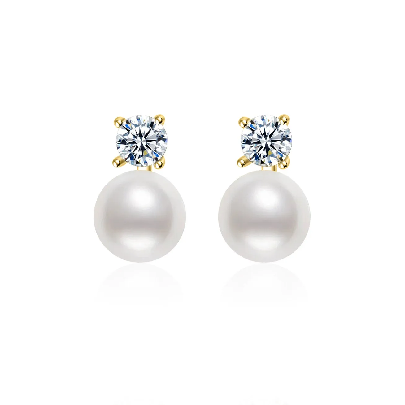 Elegant Freshwater Semi Round Pearl Earrings WE00363