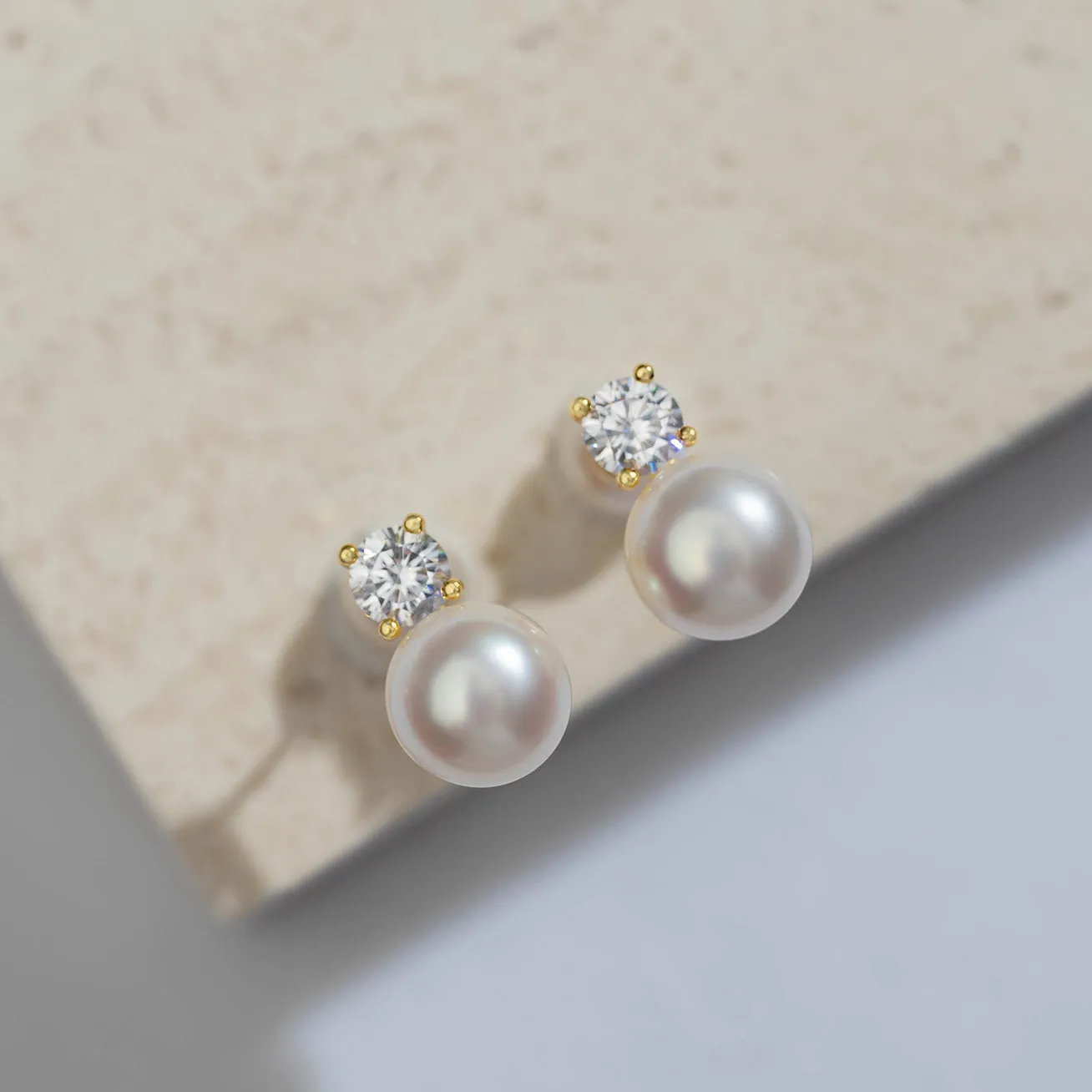 Elegant Freshwater Semi Round Pearl Earrings WE00363