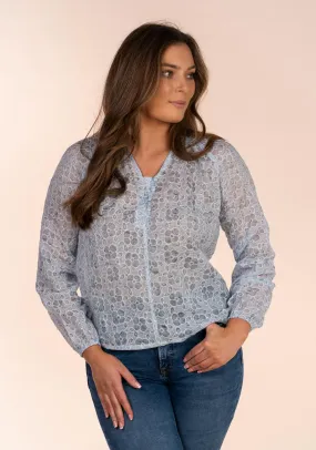 Embroidered Blouse - Blue