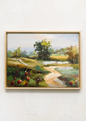 Framed Oil Landscape Painting, Countryside IV