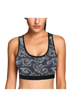 Gray Scroll Sports Bra