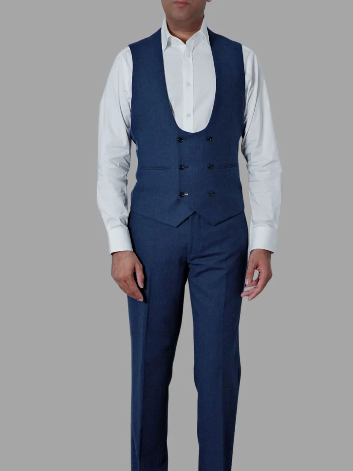 Harry Brown Ralph Tweed Navy Waistcoat