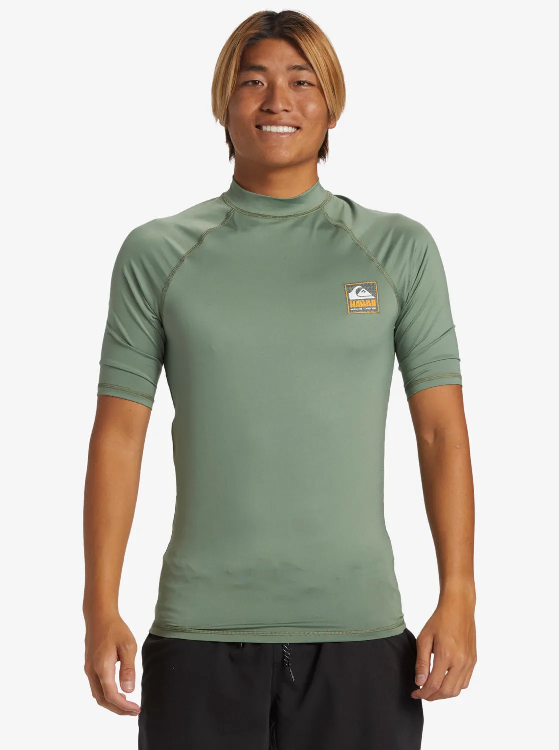 Hawaii Badge UPF50 Short Sleeve Rashguard - Sea Spray