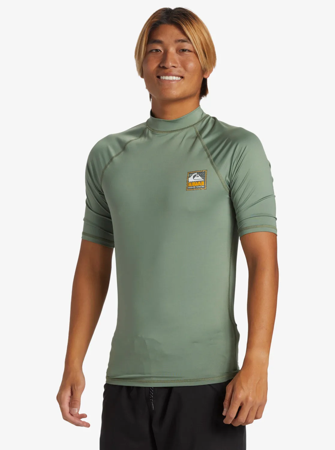 Hawaii Badge UPF50 Short Sleeve Rashguard - Sea Spray