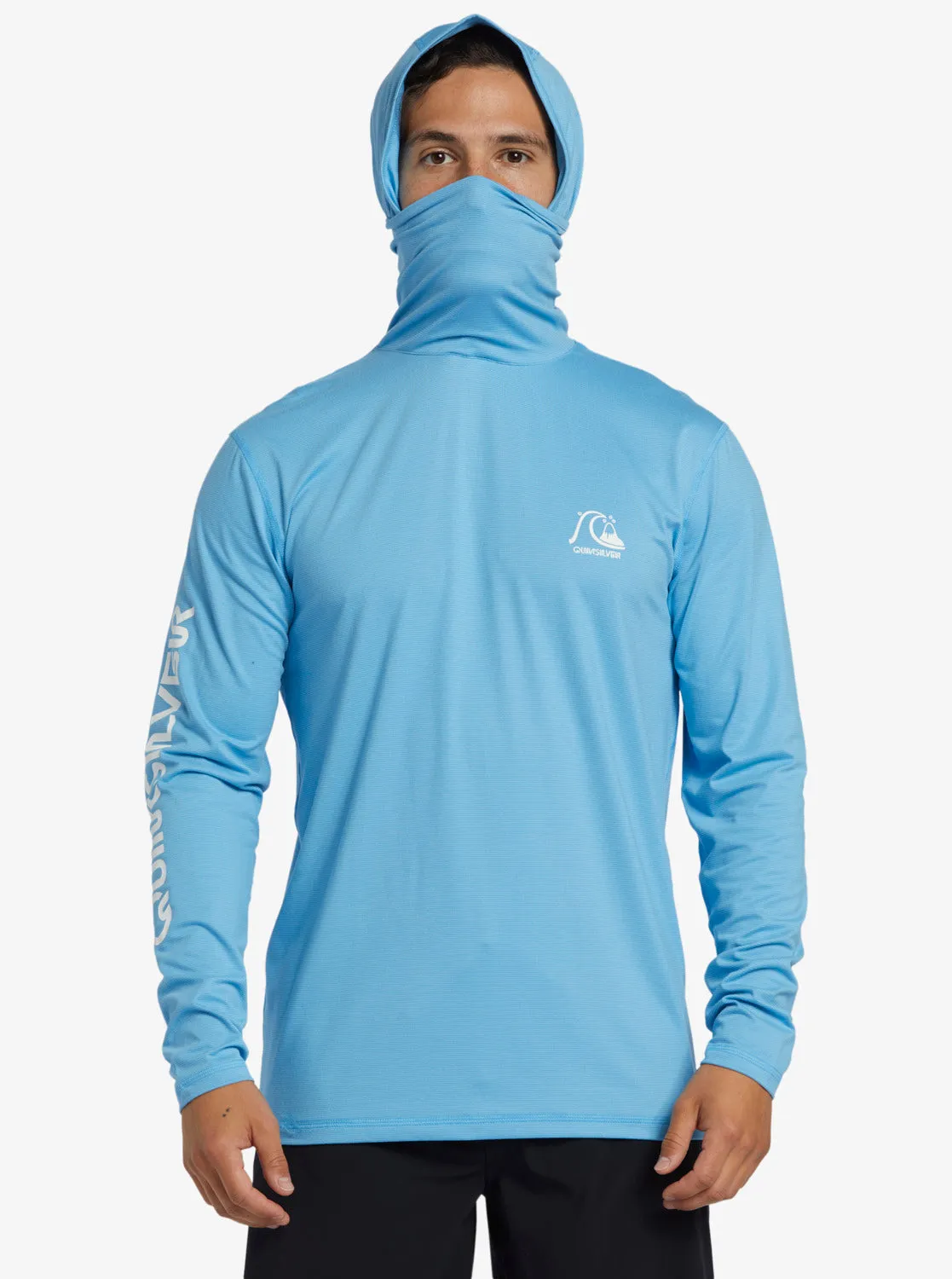 Heritage UPF 50 Hooded Long Sleeve Surf Tee - Azure Blue