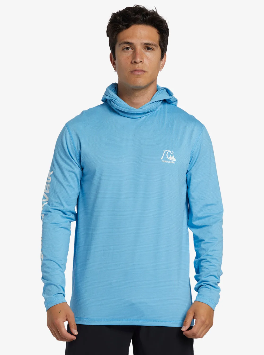 Heritage UPF 50 Hooded Long Sleeve Surf Tee - Azure Blue